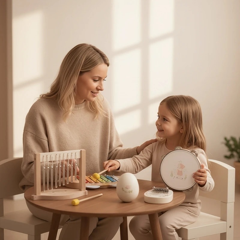 Montessori Kids Musical Toys Wooden Educational Instruments Baby Percussion Instruments Music Station Newborn Birthday Gift