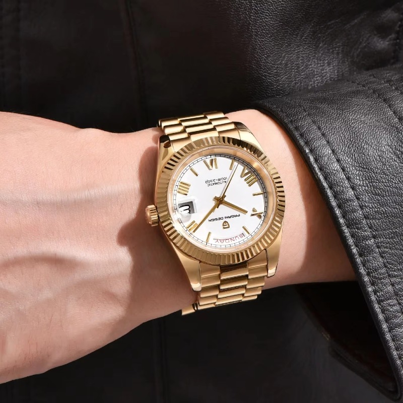 Automatic Mechanical Watch for Men | Business Casual Chronograph with Date Display | Premium Stainless Steel Wristwatch - Image 2